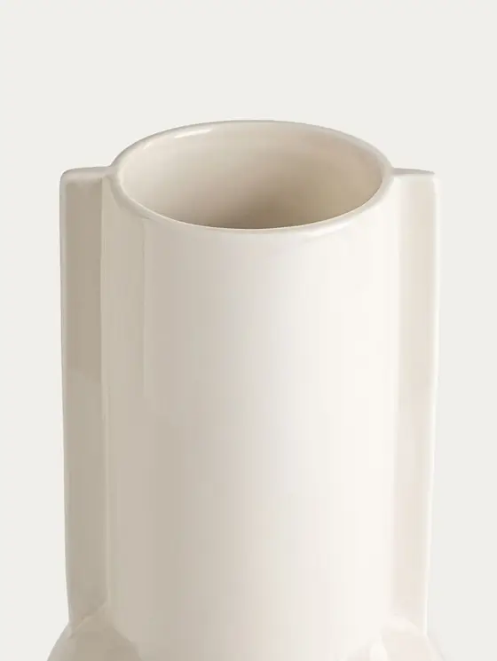 Wazon OPHIRA ecru ceramiczny 15,7x30,4 cm