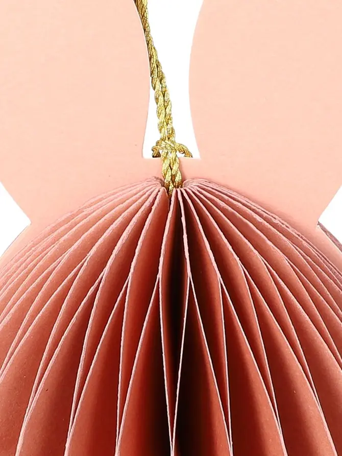 Zawieszka wielkanocna GALLA papierowe jajko z uszami różowe 15 cm