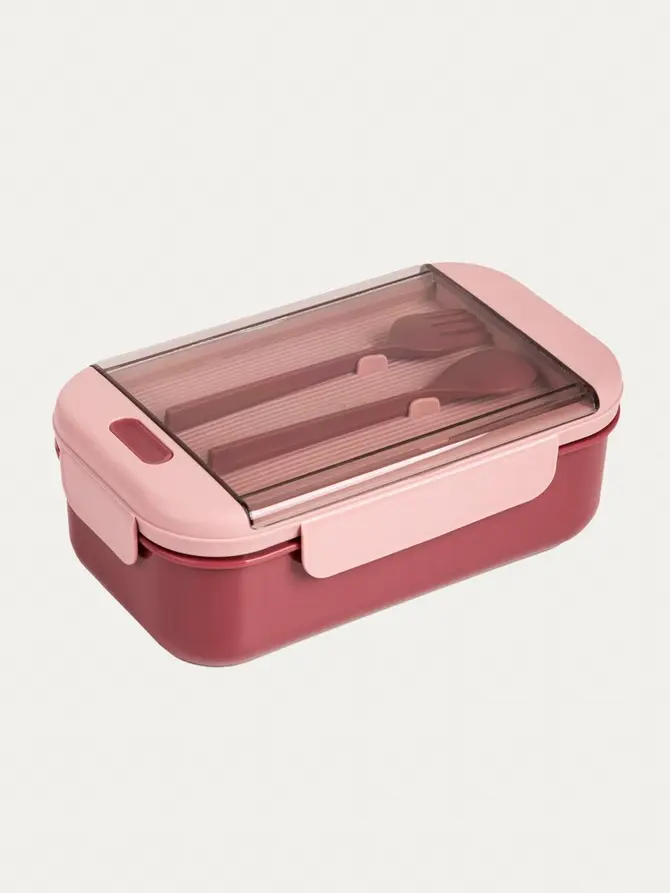 Lunchbox POPPIE ze sztućcami różowy 0,54 l