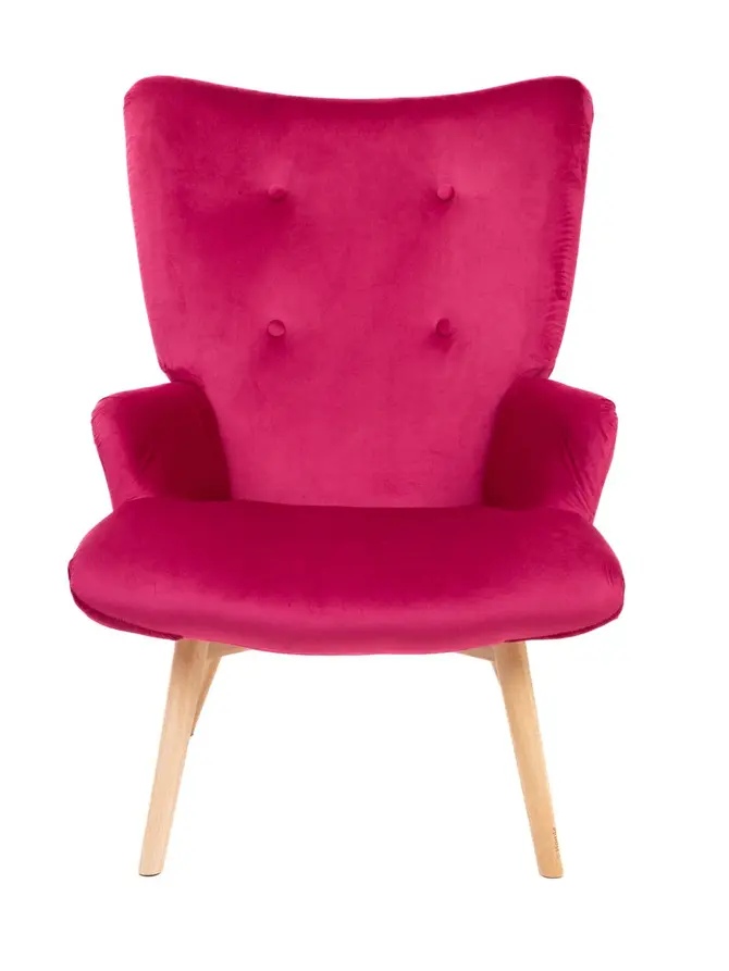 Fotel MOSS welurowy fuksjowy 70x55x95 cm