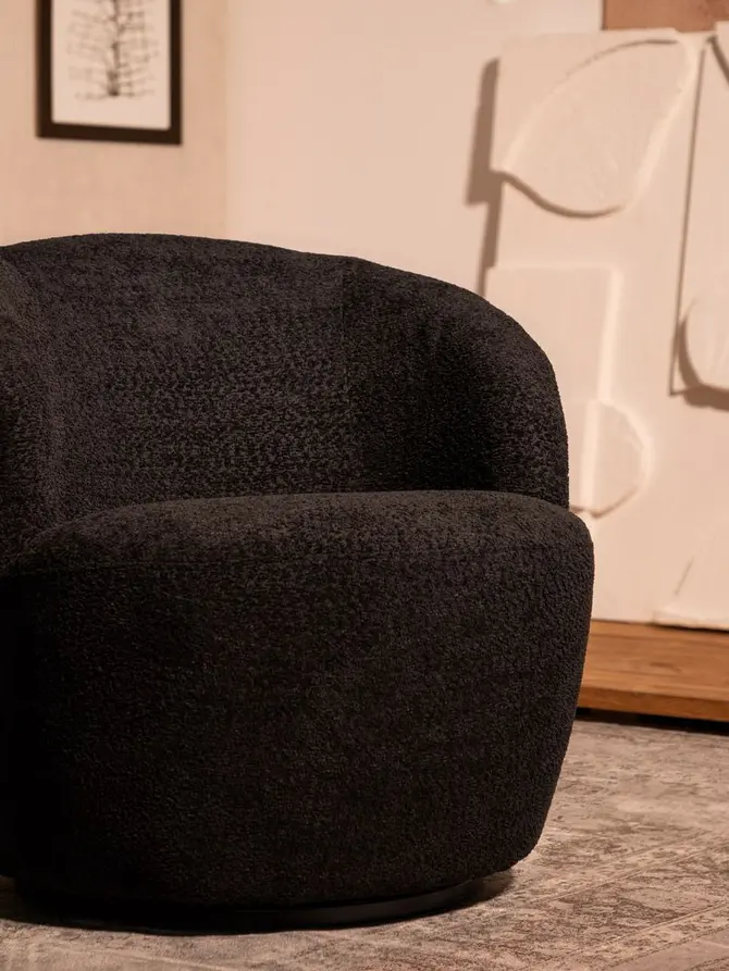 Fotel SVINGEN obrotowy czarny 65.5x77x69cm