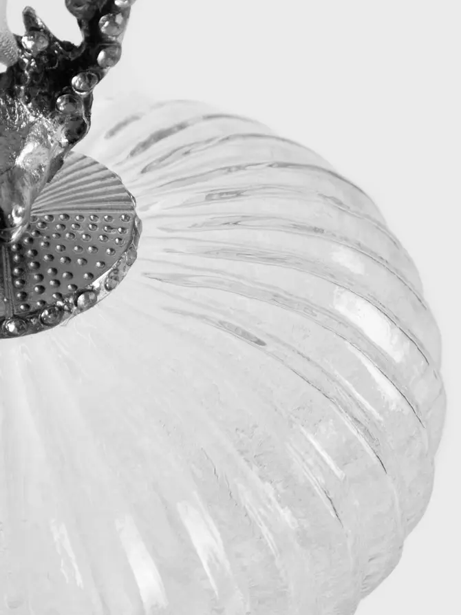Bombka INDIS szklana z reniferem transparentna 7,5 cm