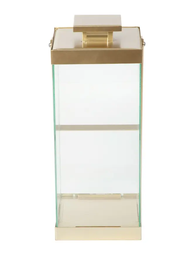 Latarnia BRELA metalowa złota 20x20x45 cm