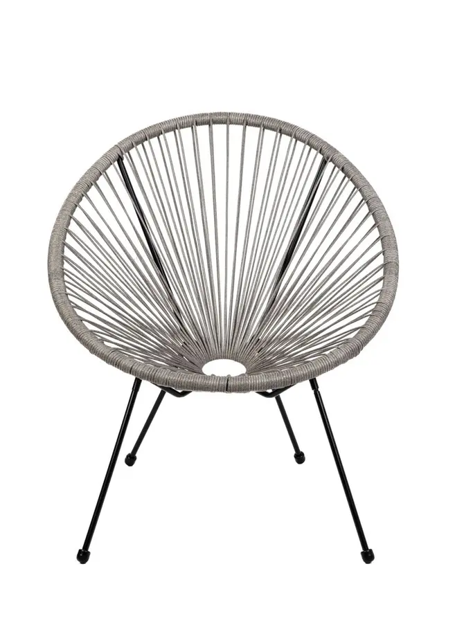 Fotel ACAPULCO FLAT z płaskiej linki technorratan szary 71x71x80 cm