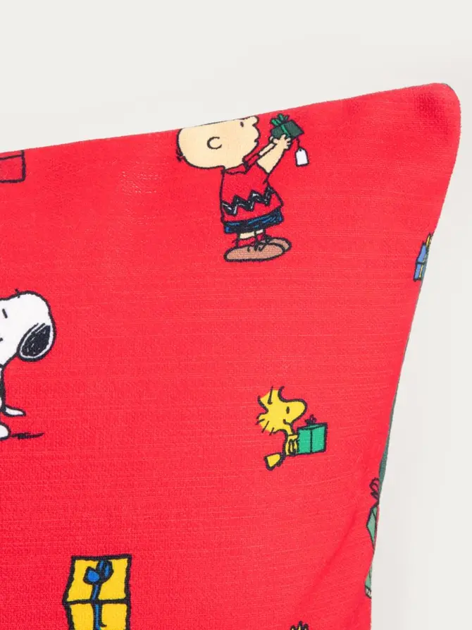Poszewka SNOOPY zielona ze świątecznym wzorem SNOOPY 45x45 cm