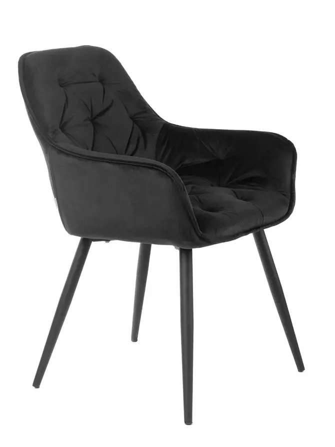 Krzesło FLOSSI welurowe czarne 57x63x84 cm