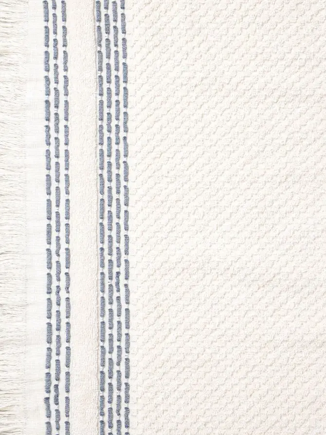 Ręcznik ROSOP Boho z granatowymi paskami 70x130 cm