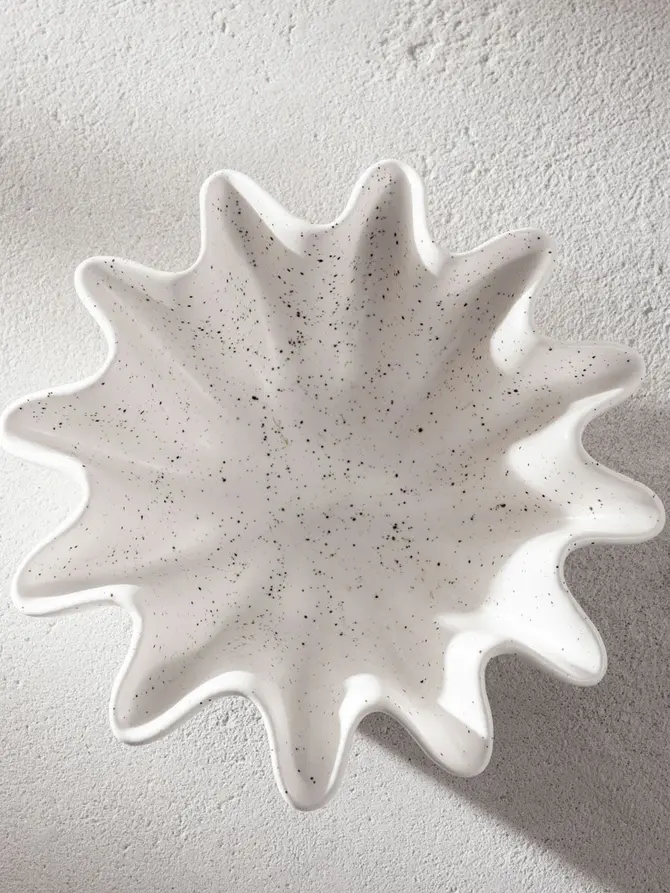 Misa dekoracyjna EVANIA ceramiczna biała 19x19x6 cm