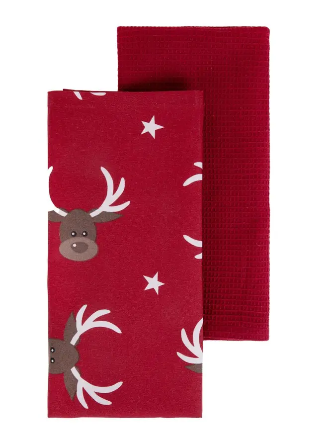Zestaw ścierek kuchennych REINDEER w renifery 2*45x65 cm