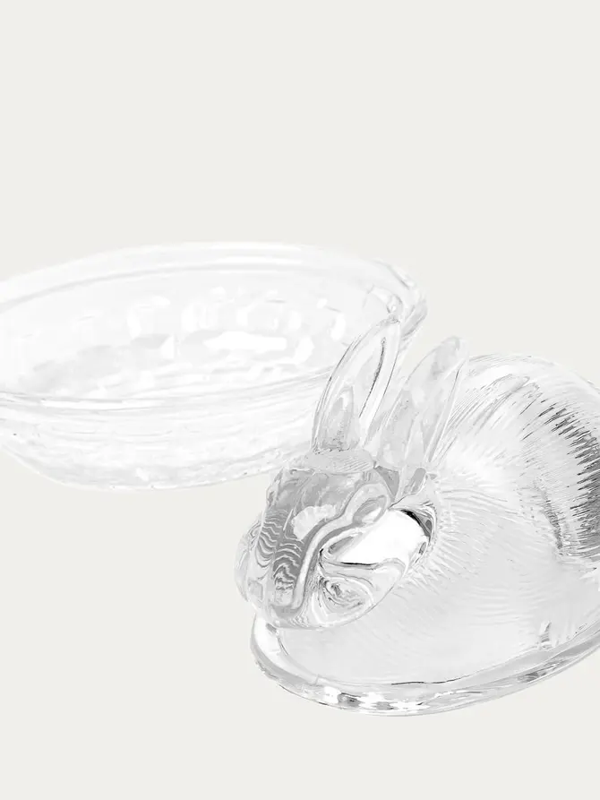 Pojemnik GALLINA królik szklany z podstawką 12x9 cm