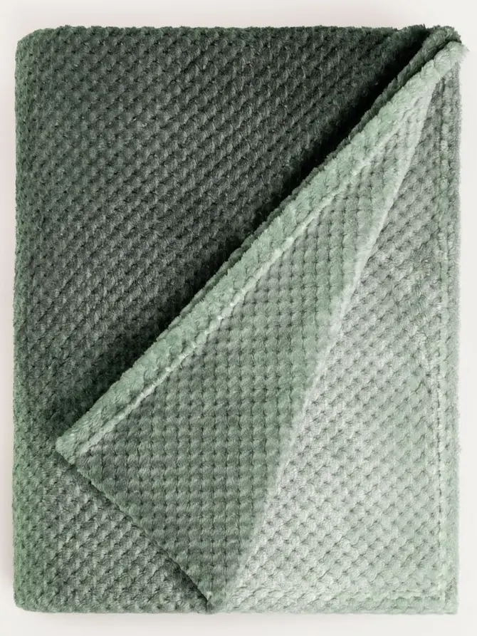 Koc GALEN gruby zielony z efektem ombre 150x200 cm