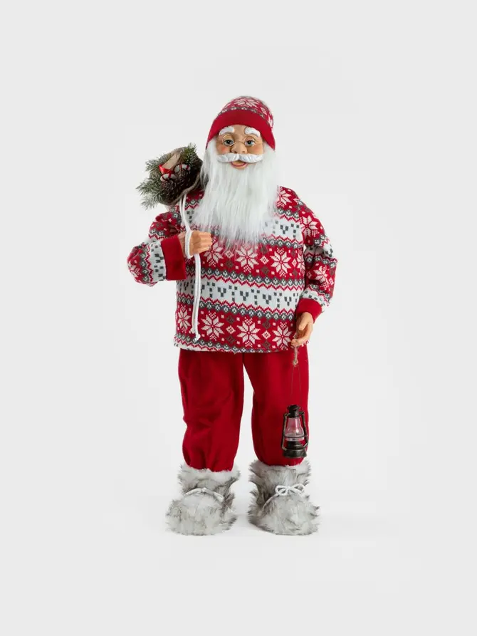 Skrzat CLAUSE Mikołaj duży w sweterku świątecznym 90 cm