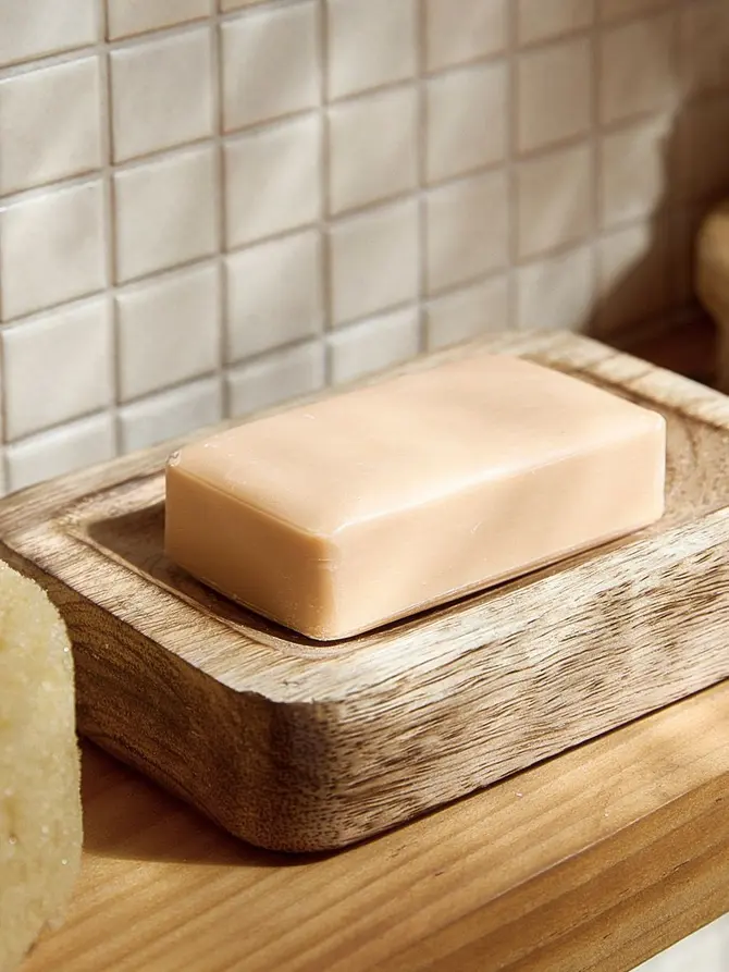 Mydelniczka SUBRA naturalna z drewna mango 10x13x3 cm