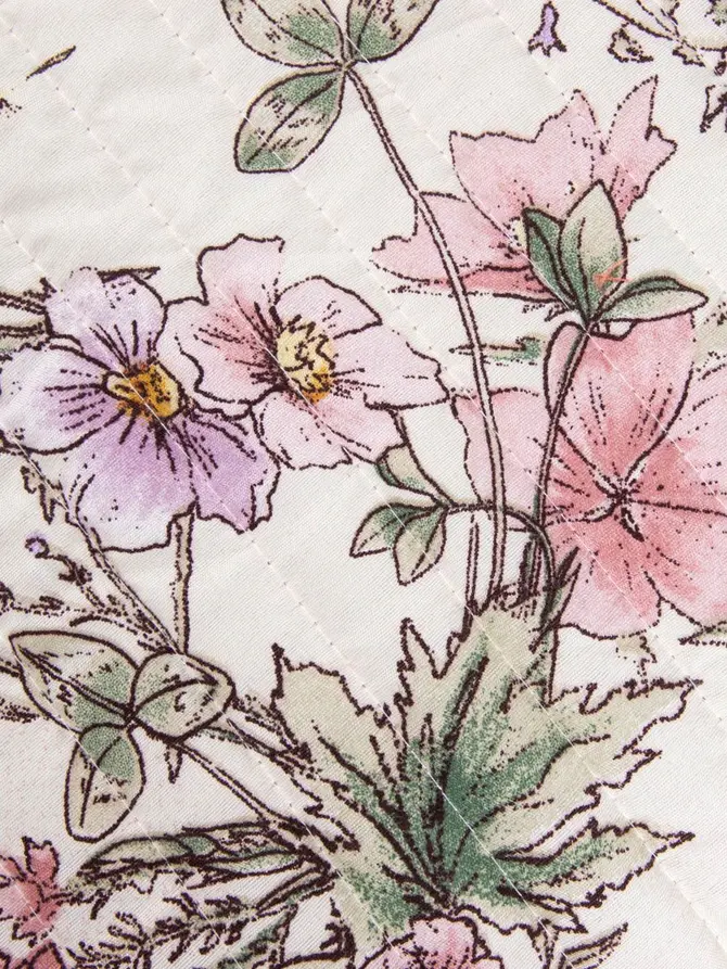 Narzuta MEADOW FLOWERS pikowana z nadrukiem 200x220 cm