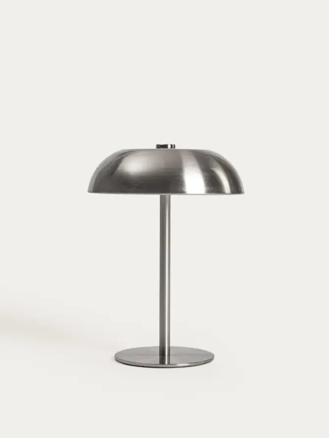 Lampka stołowa PIXEL metalowa srebrna 15,5x15,5x20,5 cm