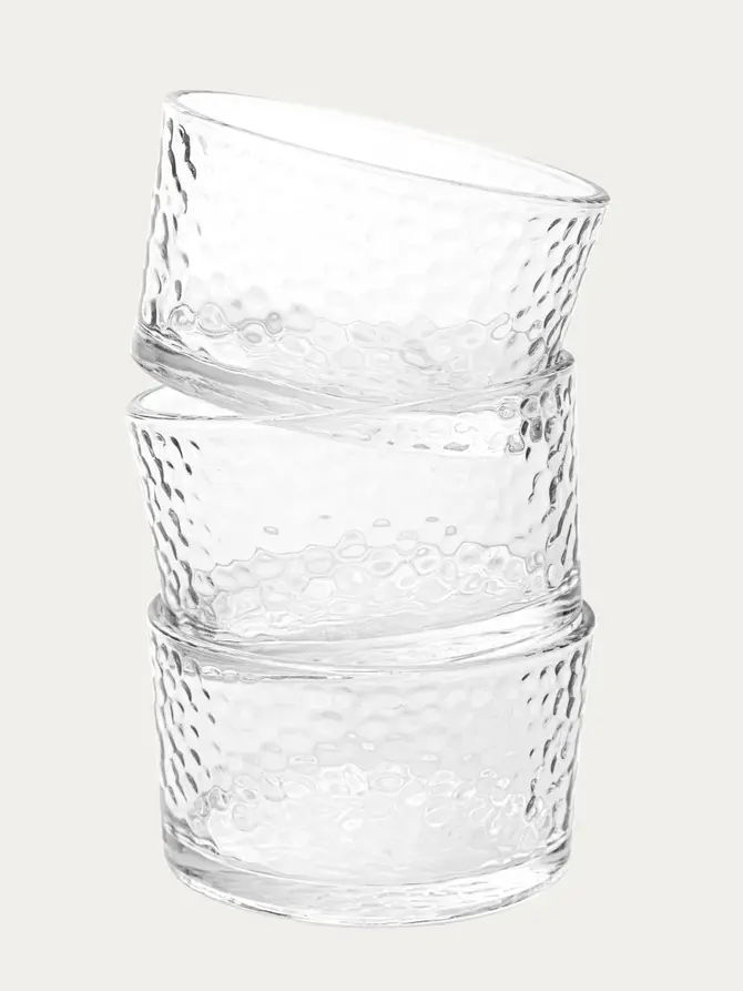 Zestaw miseczek SERENE transparentnych na stojaku, 3 szt. 31x10 cm