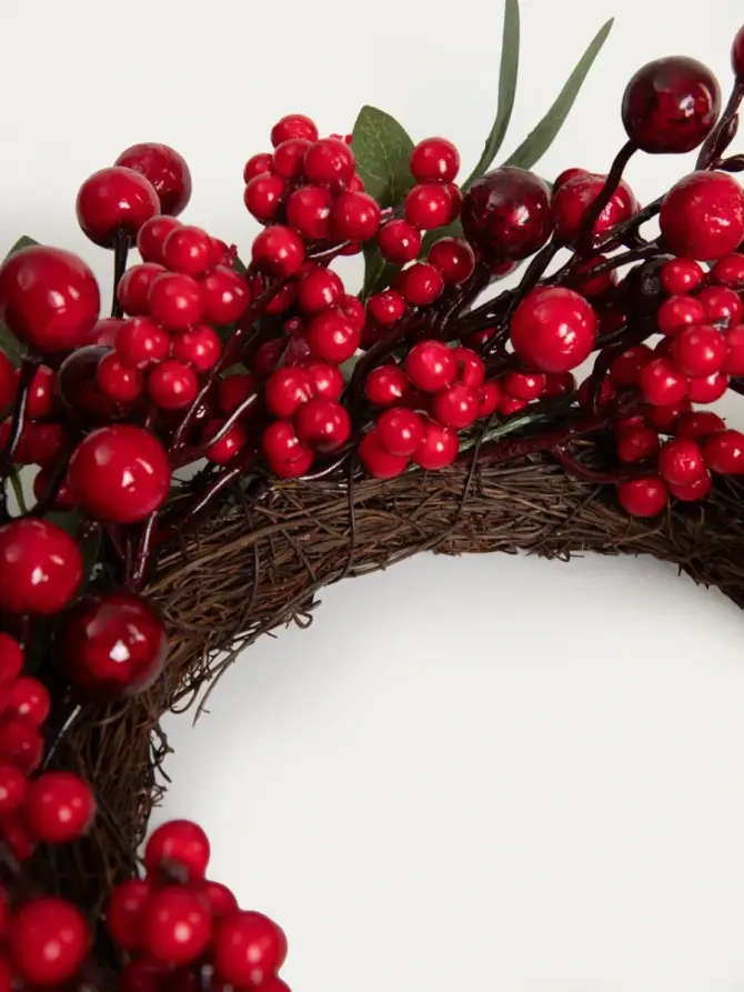 Wieniec EDMAN z czerwonymi dodatkami i listkami 35 cm