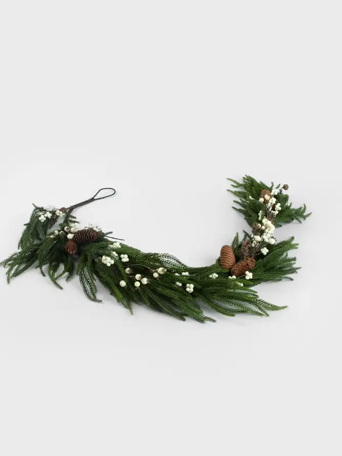 Girlanda LARCH z białymi dodatkami 160 cm
