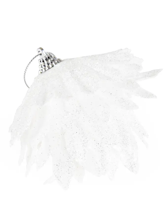 Bombki FEATHER okrągłe białe 2 szt.
