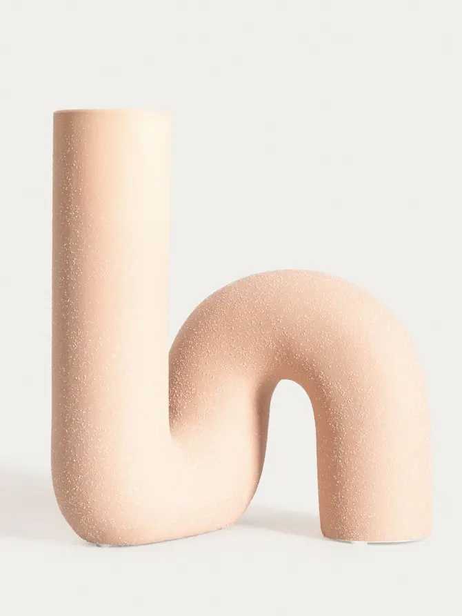 Wazon TWIST ceramiczny zakręcony beżowy 13x17 cm