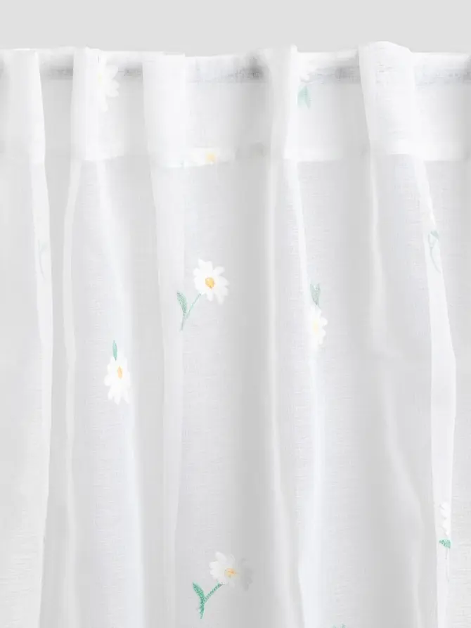 Firanka DAISY w haftowane kwiaty 140X250 CM