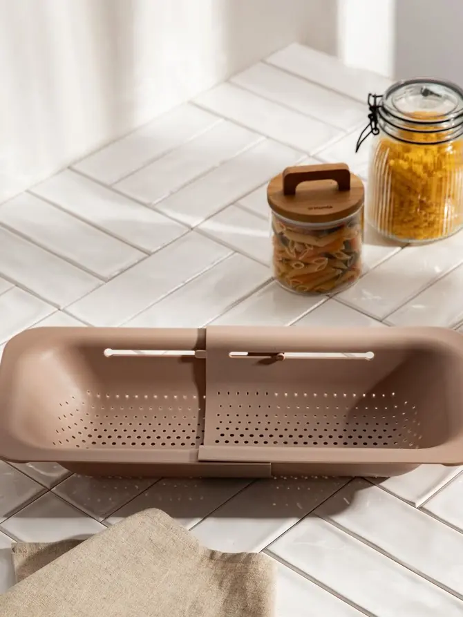 Durszlak EASY COOK kuchenny taupe 37x20 cm
