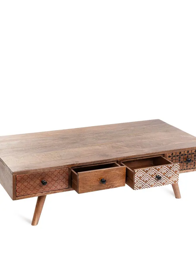 Stolik kawowy TAYO lite drewno mango 117x65x35 cm
