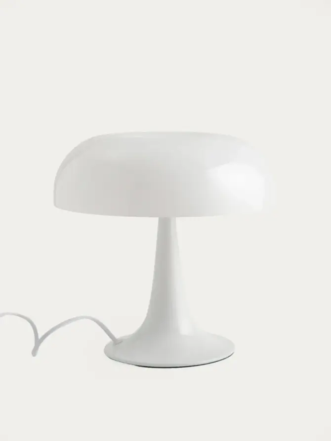 Lampka stołowa CELESTE grzybek retro biała 25,5x25,5x25 cm
