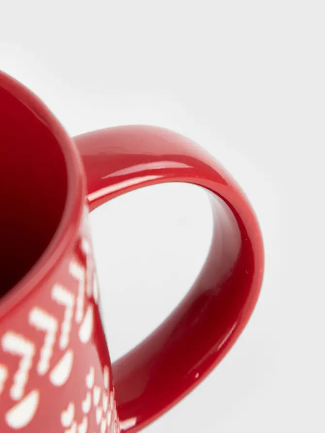 Kubek KORSA czerwony w śnieżynki 0,5 l