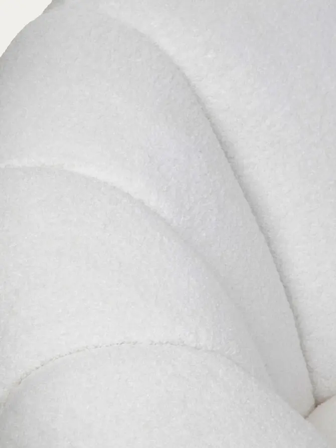 Fotel DOUILL obrotowy ecru w tkaninie TEDDY 94x88x62 cm