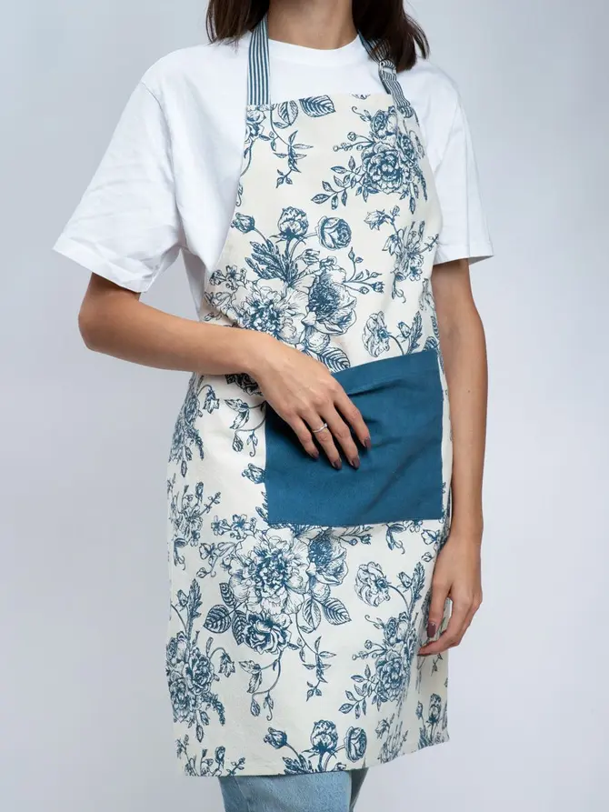 Fartuch kuchenny NELE w kwiaty 60x80 cm