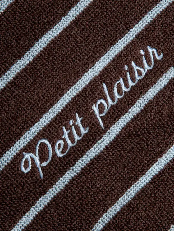 Szlafrok MON PARIS brązowy w niebieskie paski L/XL