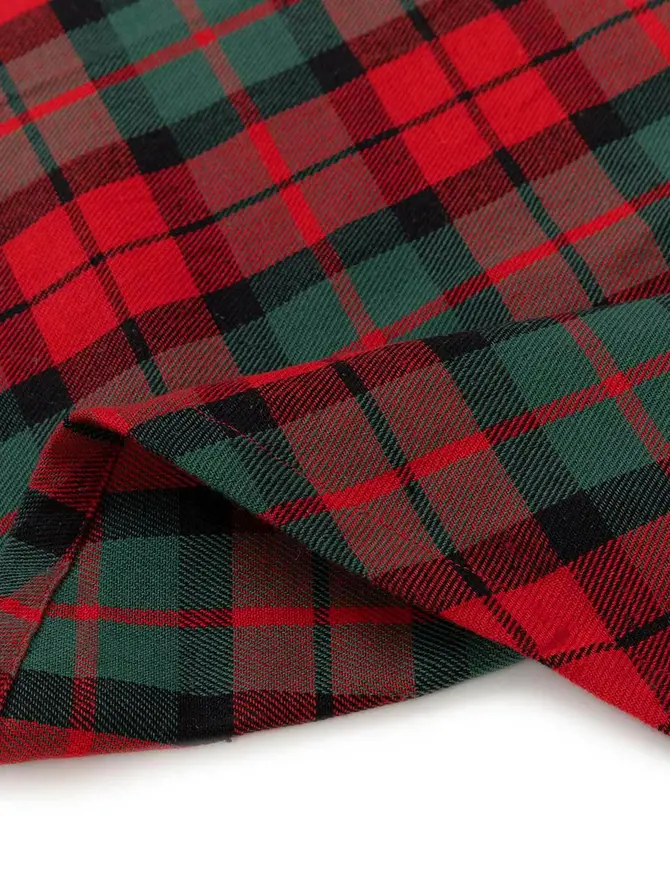 Obrus TARTAN w kratę okrągły 140 cm