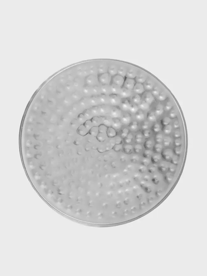 Taca dekoracyjna DRITTO młotkowana srebrna 23x23x1,5