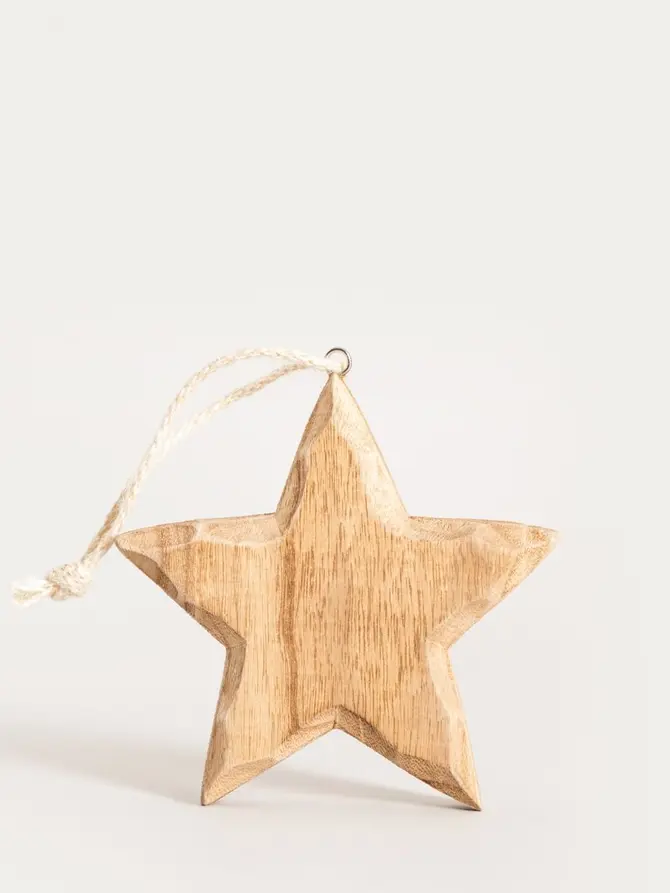 Zawieszka TIRO drewniana gwiazdka 13 cm