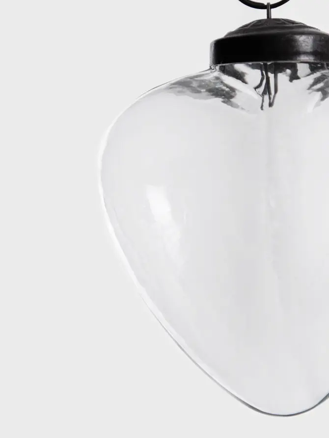 Bombka INDIS szklana serduszko transparentne 7,5 cm