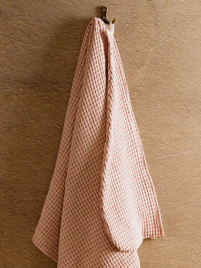 Turban VAFFEL Bawełniany różowy 25x75 cm
