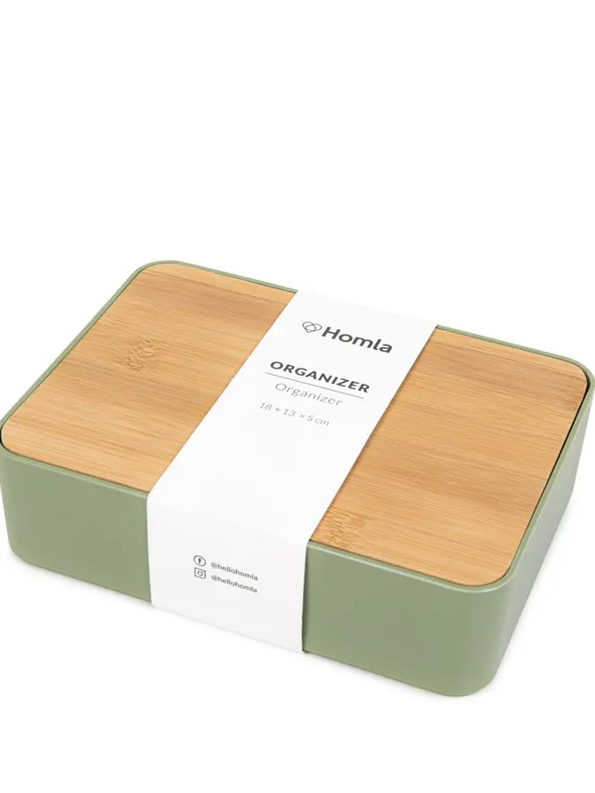 Organizer z lusterkiem KASEN pistacjowy/zielony 18x13x5cm