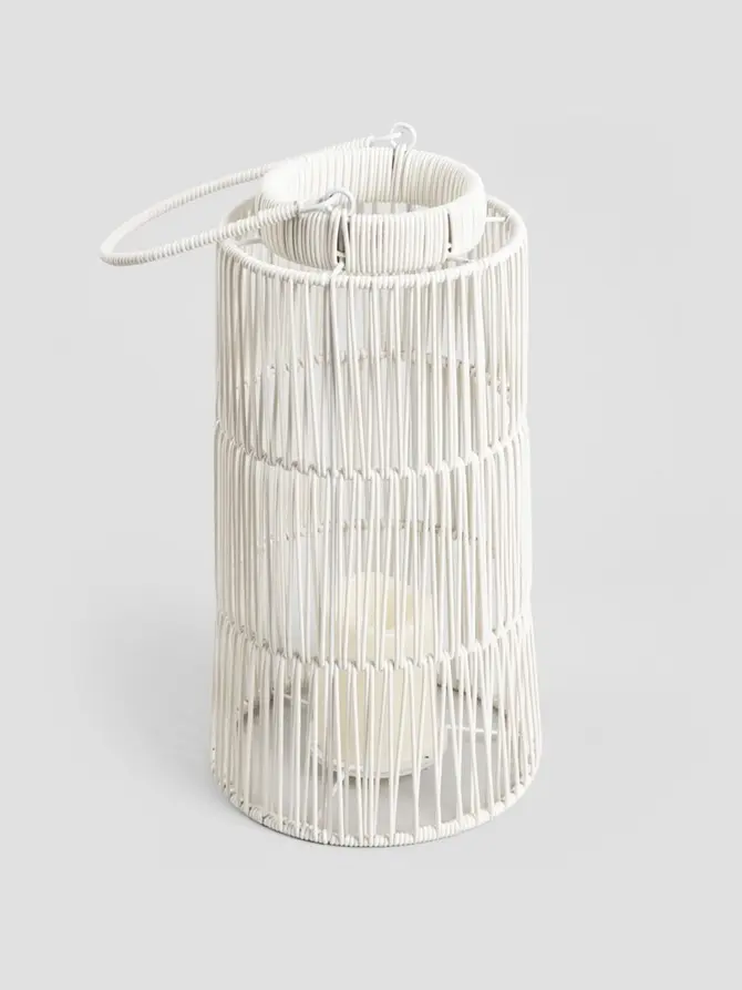 Lampion ogrodowy MODERN HAMPTONS ze świecą LED 20.5x38 cm