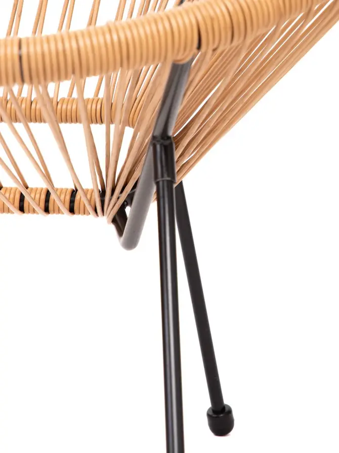 Ławka ACAPULCO z okrągłej linki technorattan naturalna 2-osobowa 134x78x86 cm