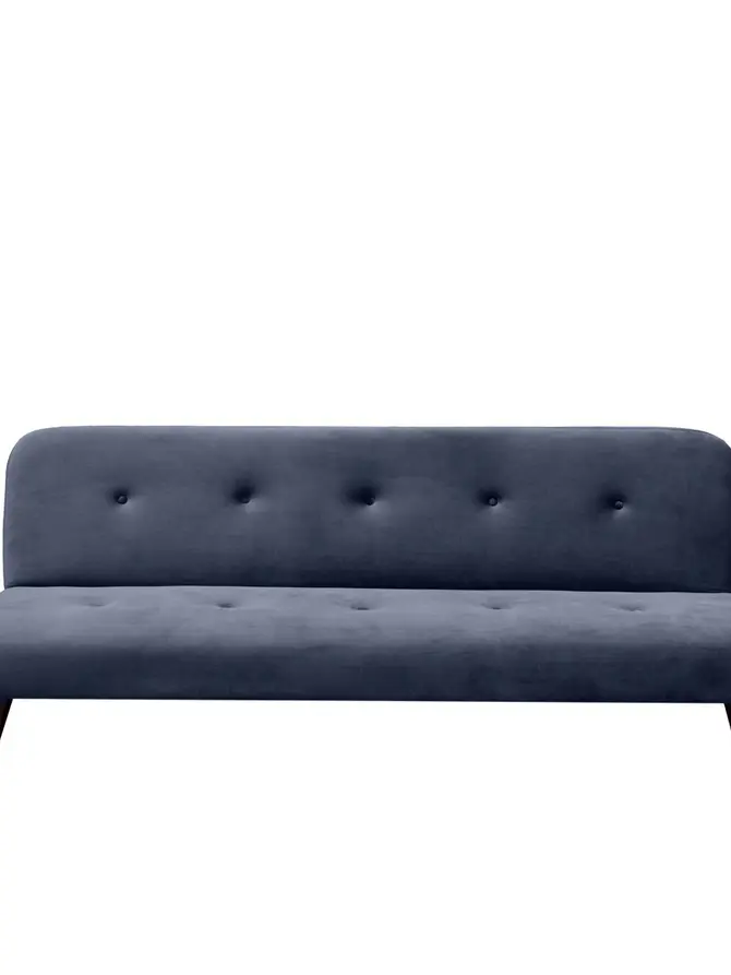 Sofa RINKO sofa 3-osobowa, z funkcją spania, welurowa granatowa 195x81x74 cm