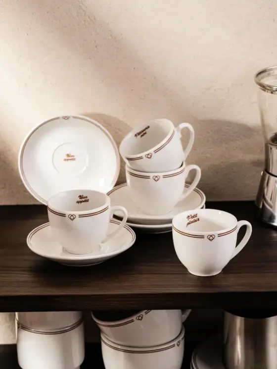 Zestaw filiżanek ze spodkiem PATISSERIE małych, 0,1 l 4 szt.