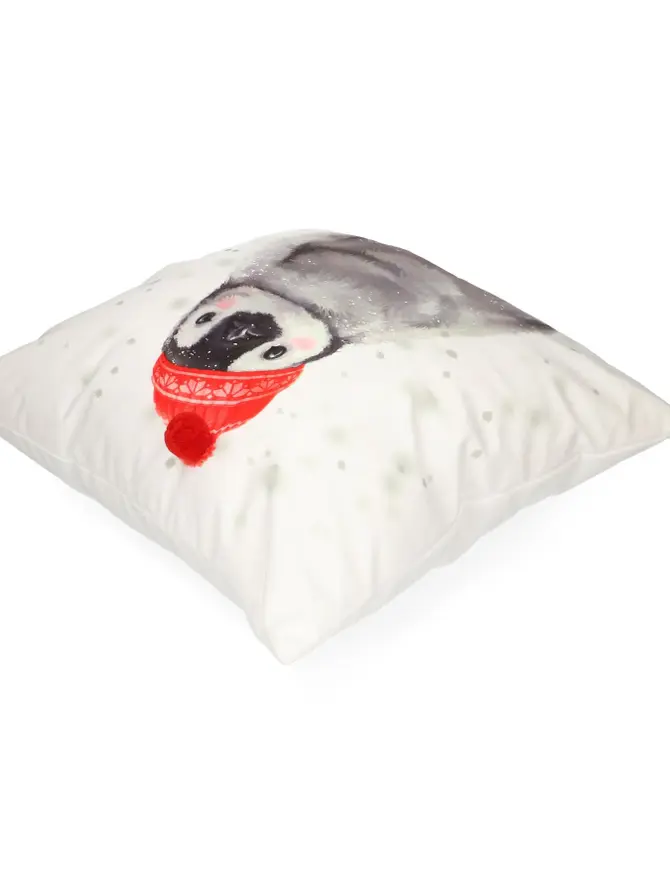 Poszewka FELIP z pomponem biała 45x45 cm