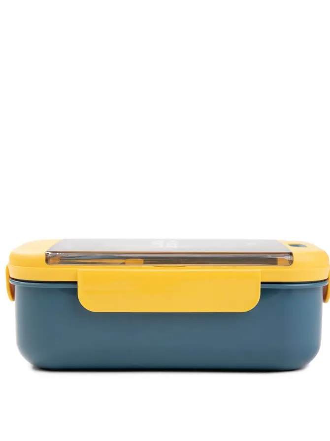 Lunchbox KLODI ze sztućcami zielono-żółty 1,1 l