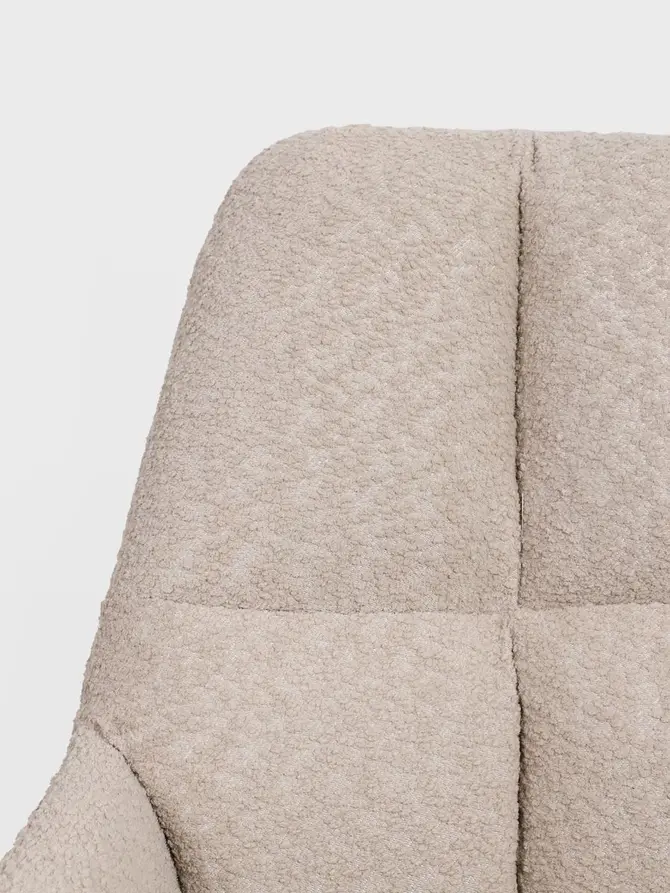 Fotel SEENSA obrotowy beżowy w tkaninie TEDDY 58x67x81-89 cm