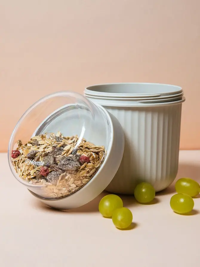Pojemnik NOVARA na jogurt szary 0,65 + 0,2l