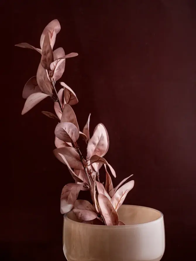 Gałązka sztuczna KAIRO liście magnolii czerwone 82 cm