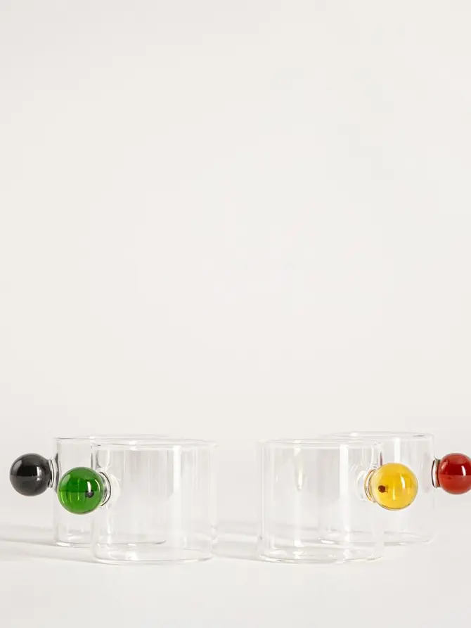 Zestaw filiżanek BOBBLY z kolorową kulką, 4 szt. 0,08 l