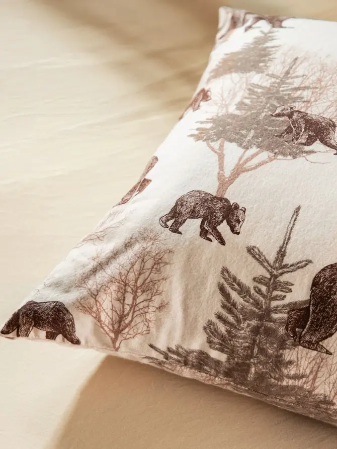 Pościel URSO flanelowa w niedźwiedzie 160x200 + 2*70x80 cm