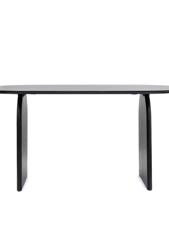 Stół LAGOM lite drewno akacji czarne 160x80x76 cm